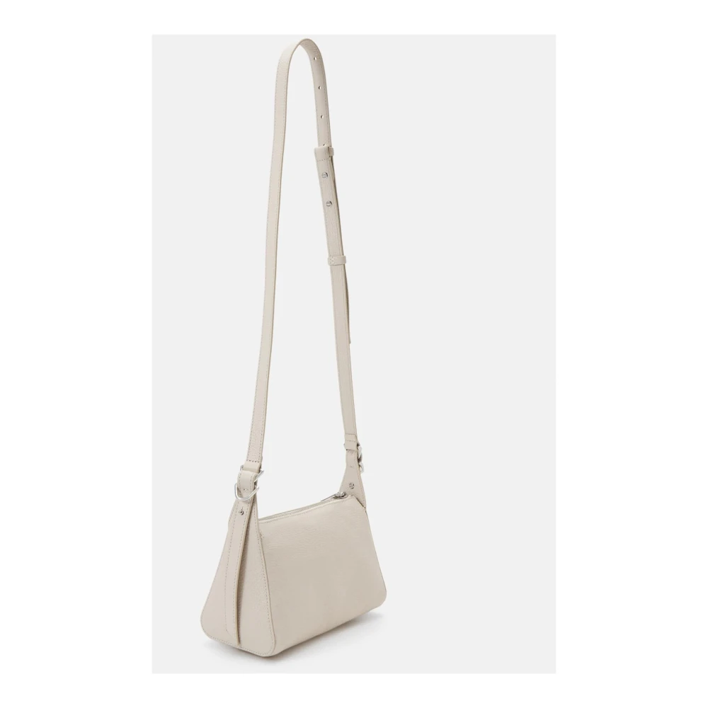 Coccinelle Leren schoudertas met ritssluiting White Dames