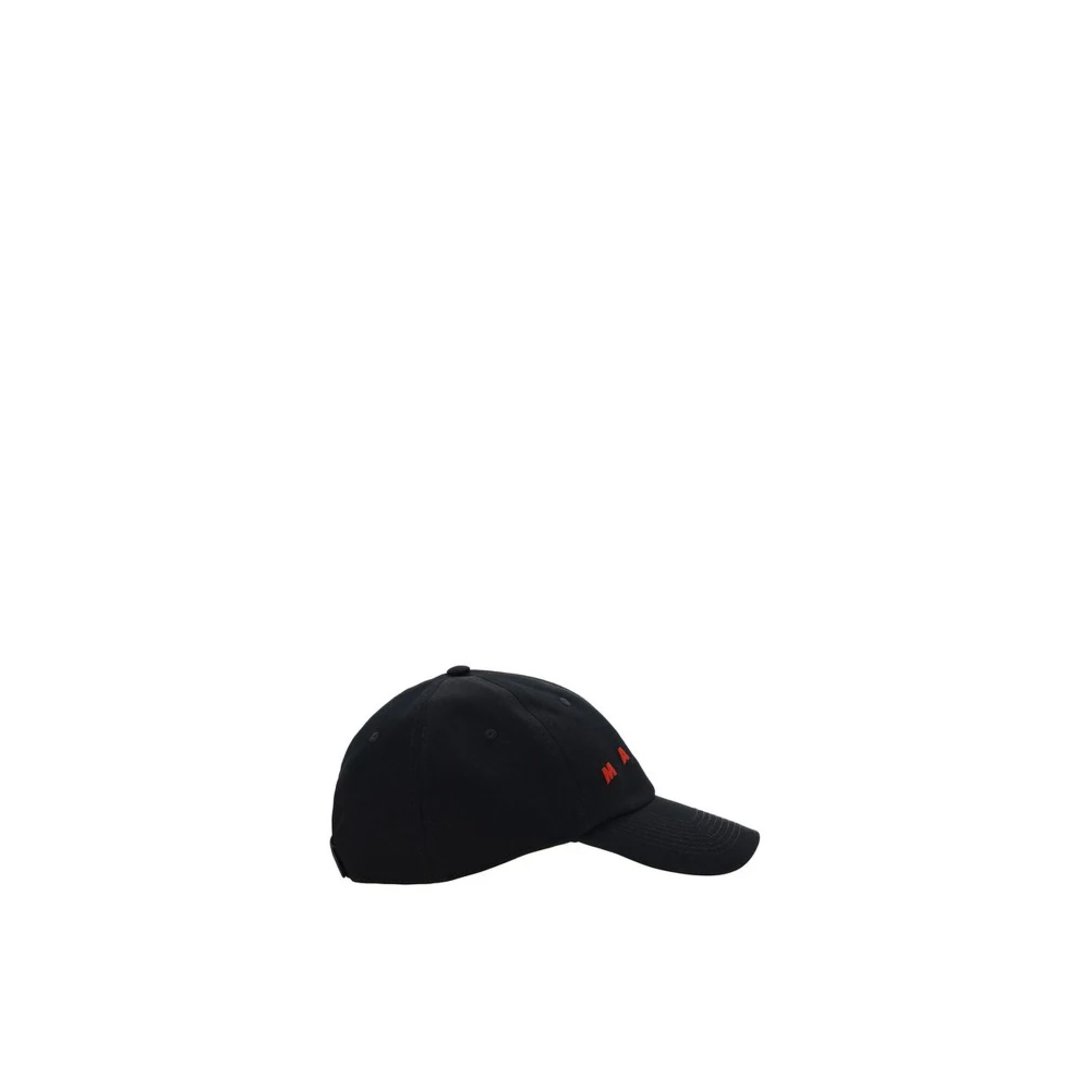 Marni Monogram Print Baseball Hat Black Heren