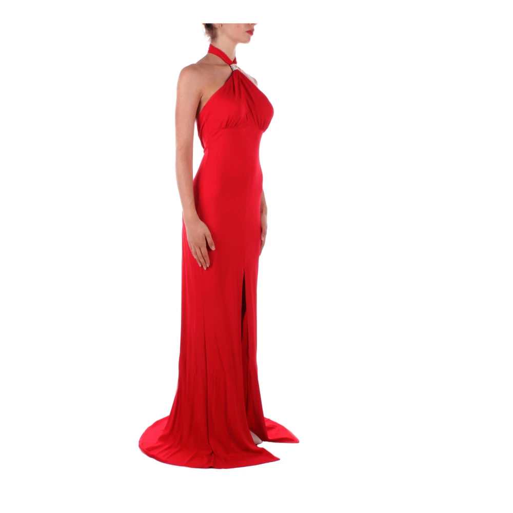 Elisabetta Franchi Rode Loper Rode Jurk met Hoge Split Red Dames
