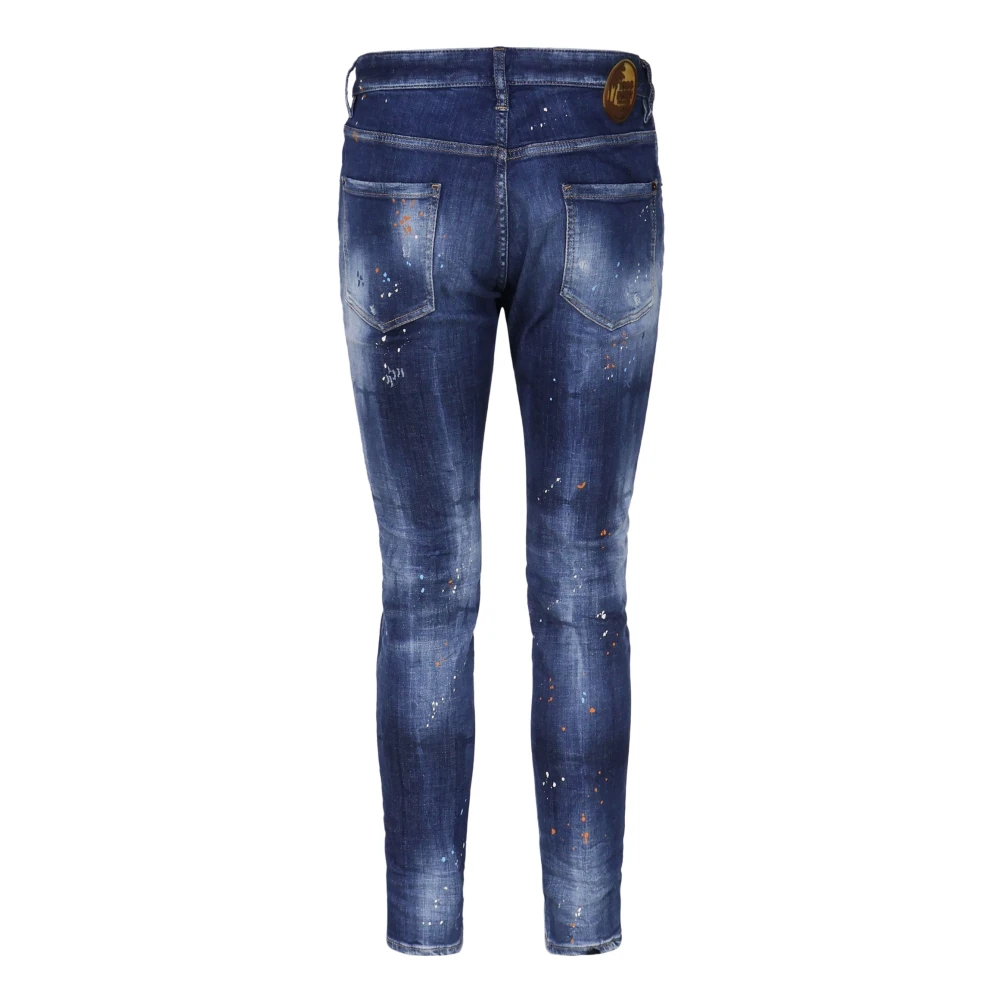 Dsquared2 Faded Dark Blue Denim Jeans Blue Heren