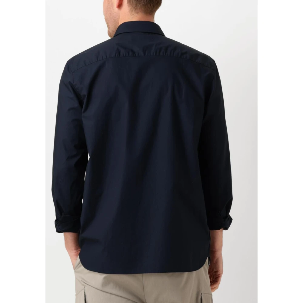 Lyle & Scott Blauwe Poplin Overhemd Lange Mouw Blue Heren