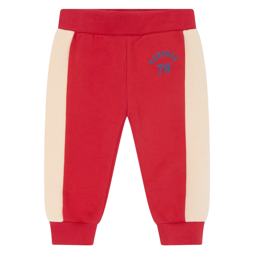 Versace Boys Red Sweatpants, 2 Y, Logo Joggers