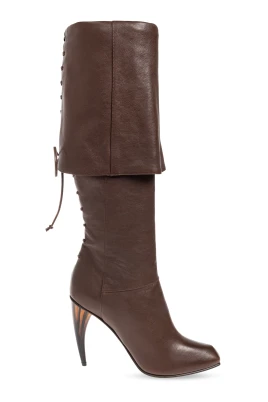 Horn Heel Knee-High Boot