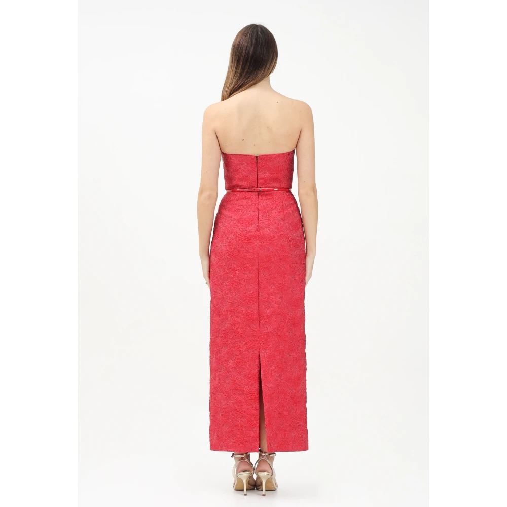 Max Mara Rode Bloemen Lange Jurk Red Dames