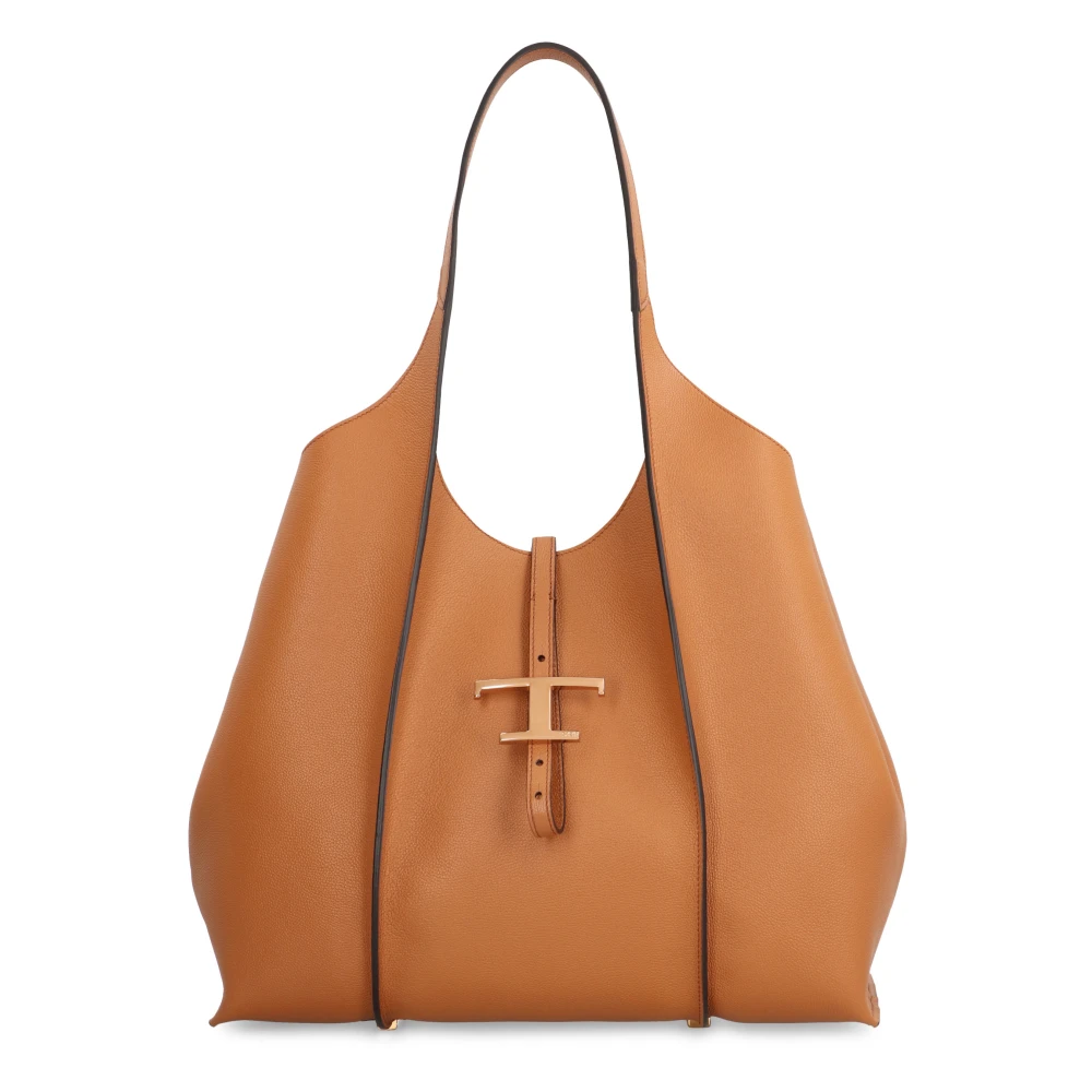 TOD'S Tijdloze leren tas met afneembare clutch Brown Dames