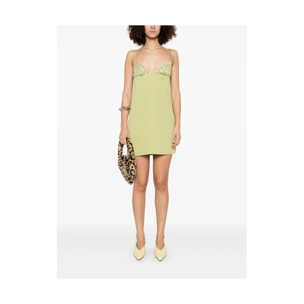 Blumarine Kristalversierde V-hals Jurk Green Dames