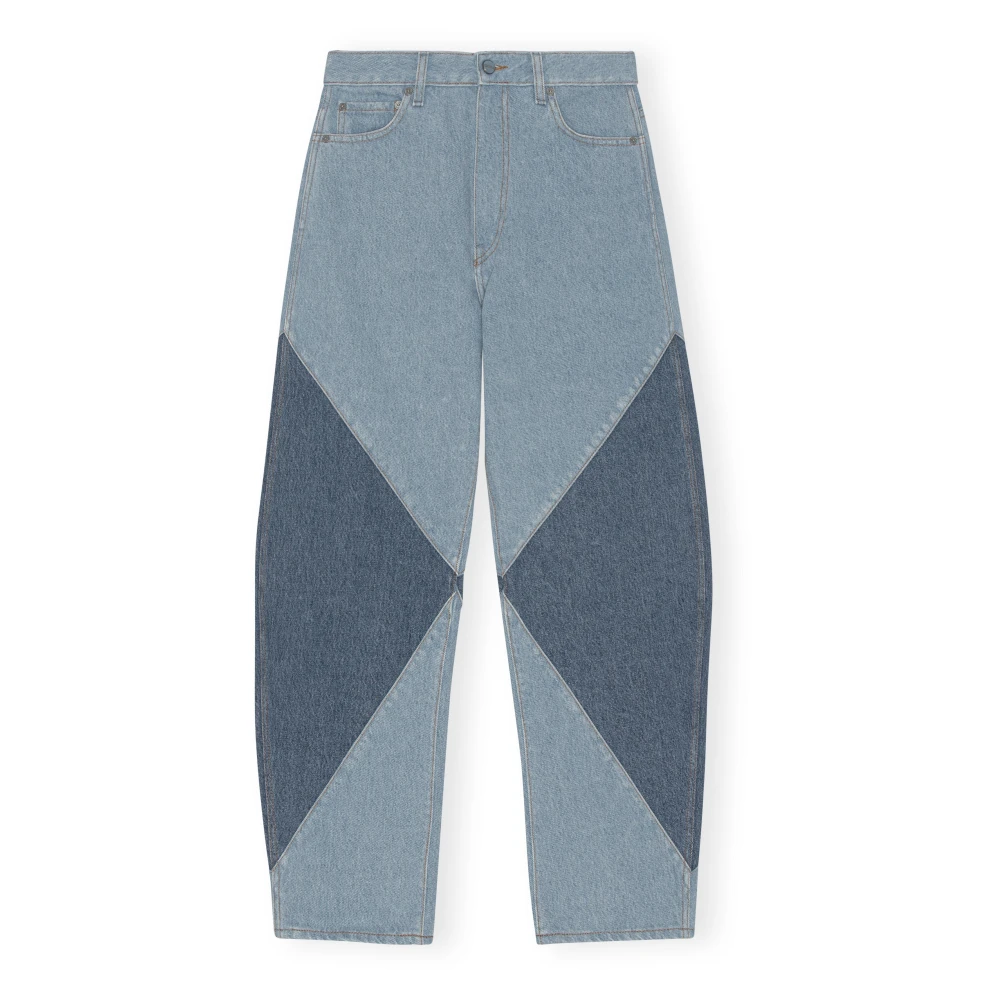 Ganni Hoge taille gebogen been denim jeans Blue Dames
