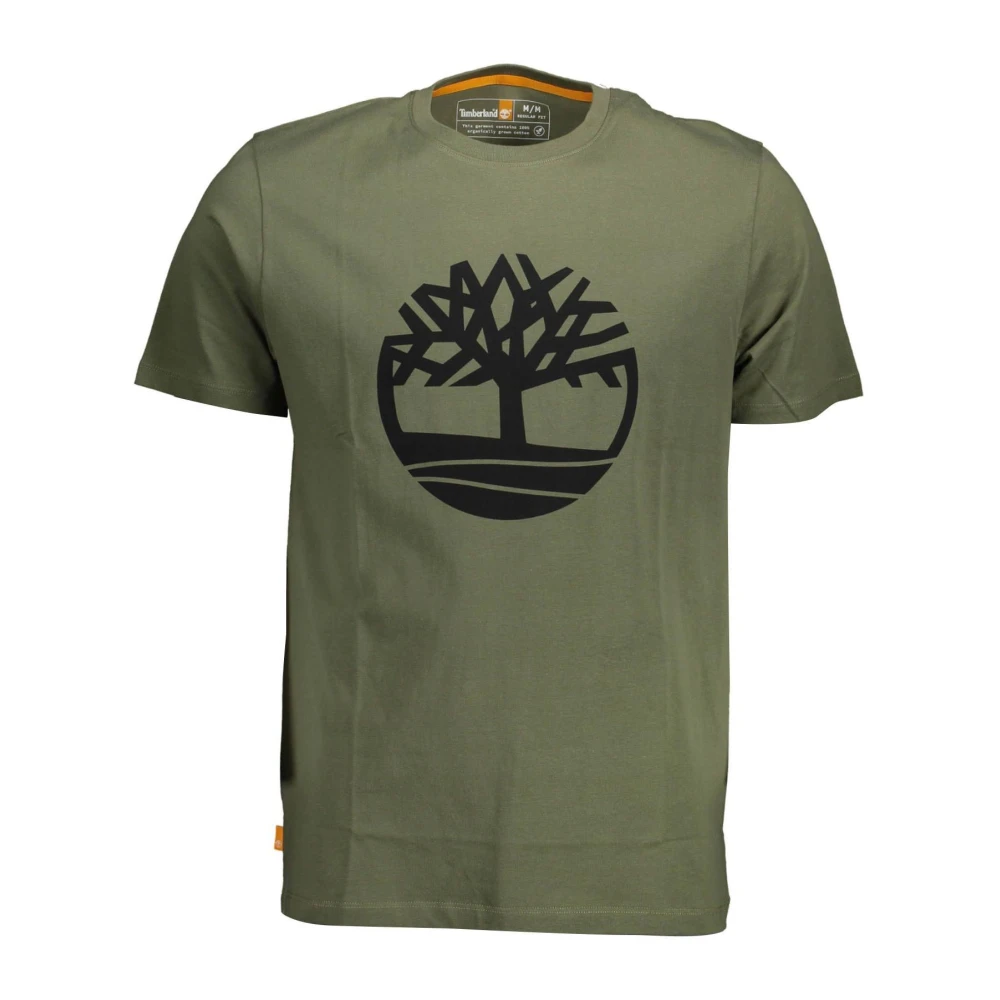Timberland Iconische Logo Print Katoenen Tee Green Heren