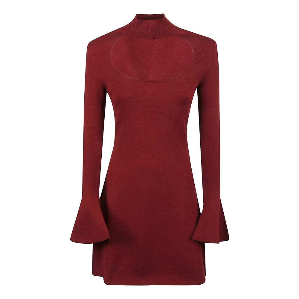 Federica Tosi Bordeaux Rode Gebreide Jurk Aw24 Red Dames