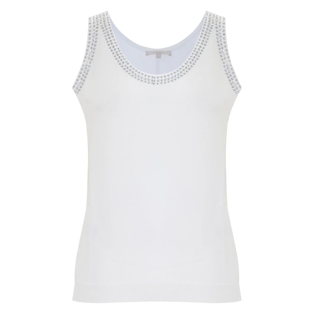 Kocca Stijlvolle Mouwloze Tops voor Vrouwen White Dames