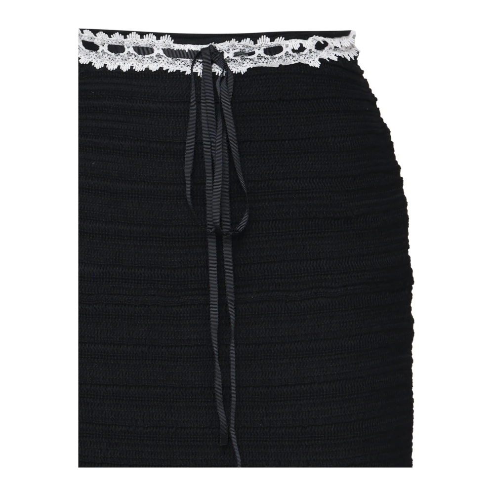 For Love & Lemons Gehaakt Effect Zwarte Lange Rok Black Dames