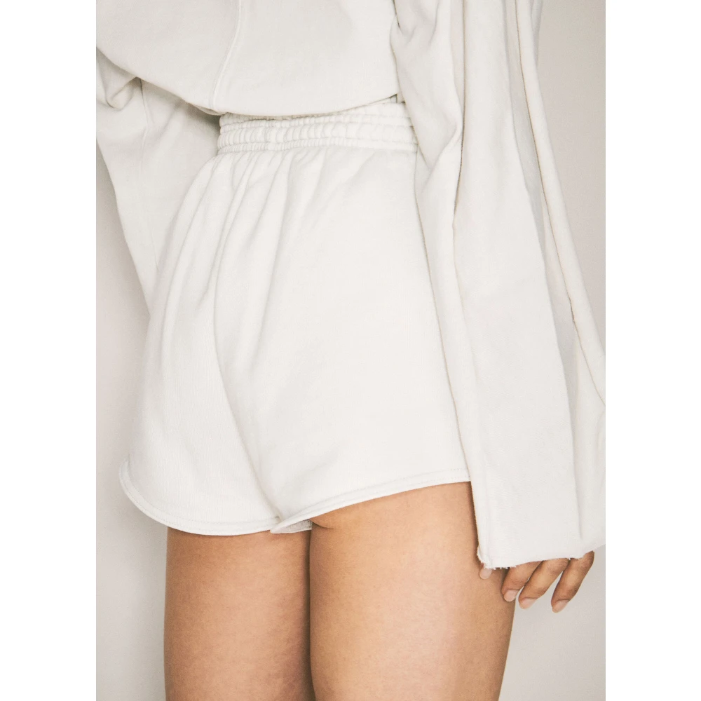 Entire Studios Katoen Fleece Micro Shorts White Dames