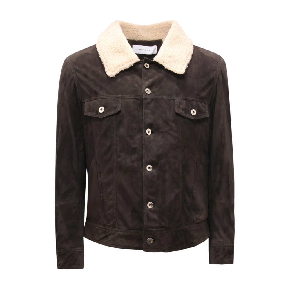 Bully Men's Black Faux Fur & Shearling Jackets, M, Suede Jacket Model 5567