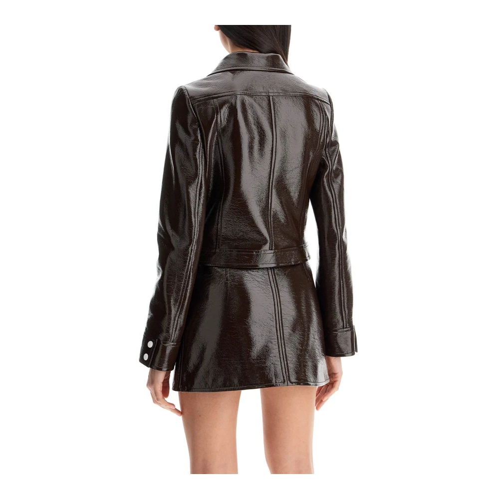 Courrèges Vinyl Effect Kort Jack Brown Dames