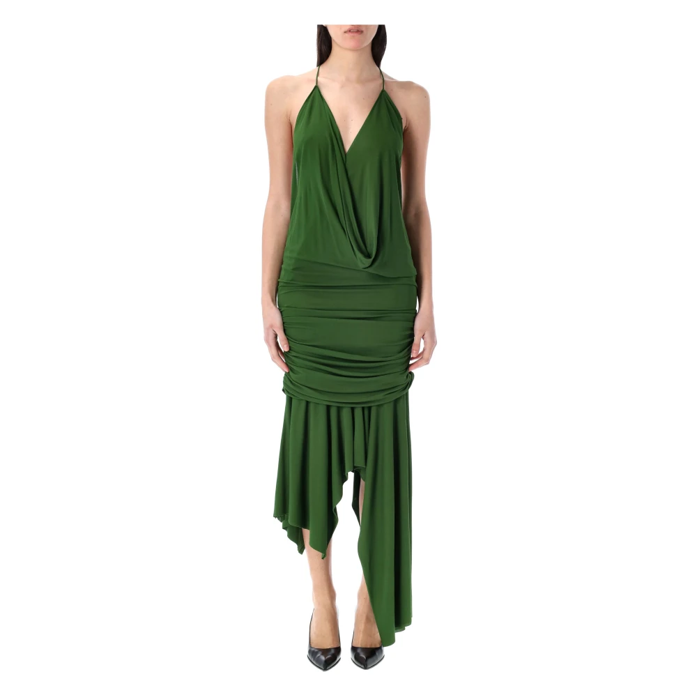Acne Studios Groene Strap Jurk Elegante Asymmetrische Silhouet Green Dames