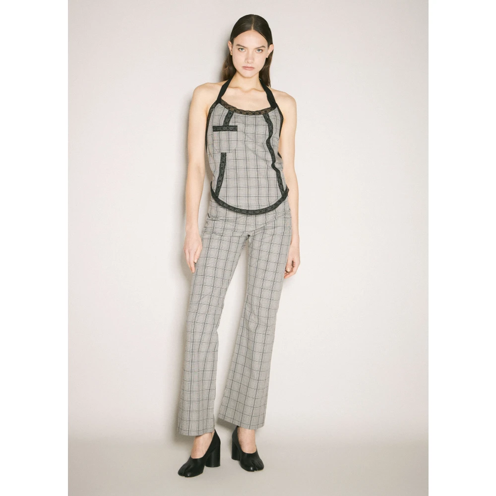 Our Legacy Geruite Motief Moto Cut Broek Gray Dames