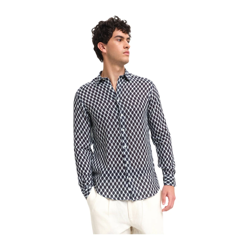 Peninsula Zomer Linnen Overhemd Cetara Stijl Multicolor Heren