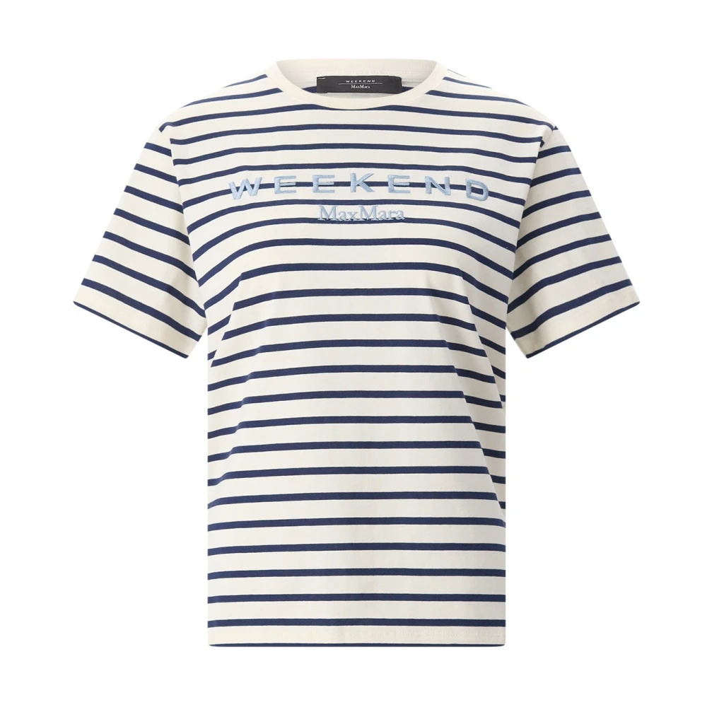 Weekend Max Mara Mannelijk Multicolor Tops Heren, Veelkleurig, Xl, Gestreept T-Shirt