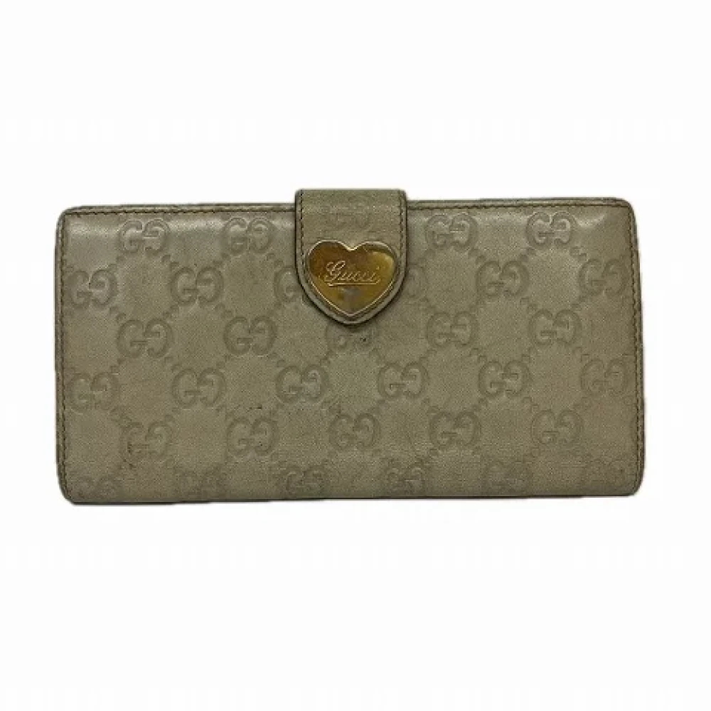 Gucci Vintage Pre-owned Leather wallets Beige Dames