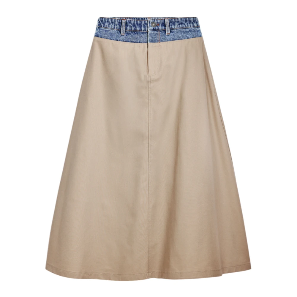 Desigual Lange jurk voor dames van katoen en lyocell samenstelling Beige Dames