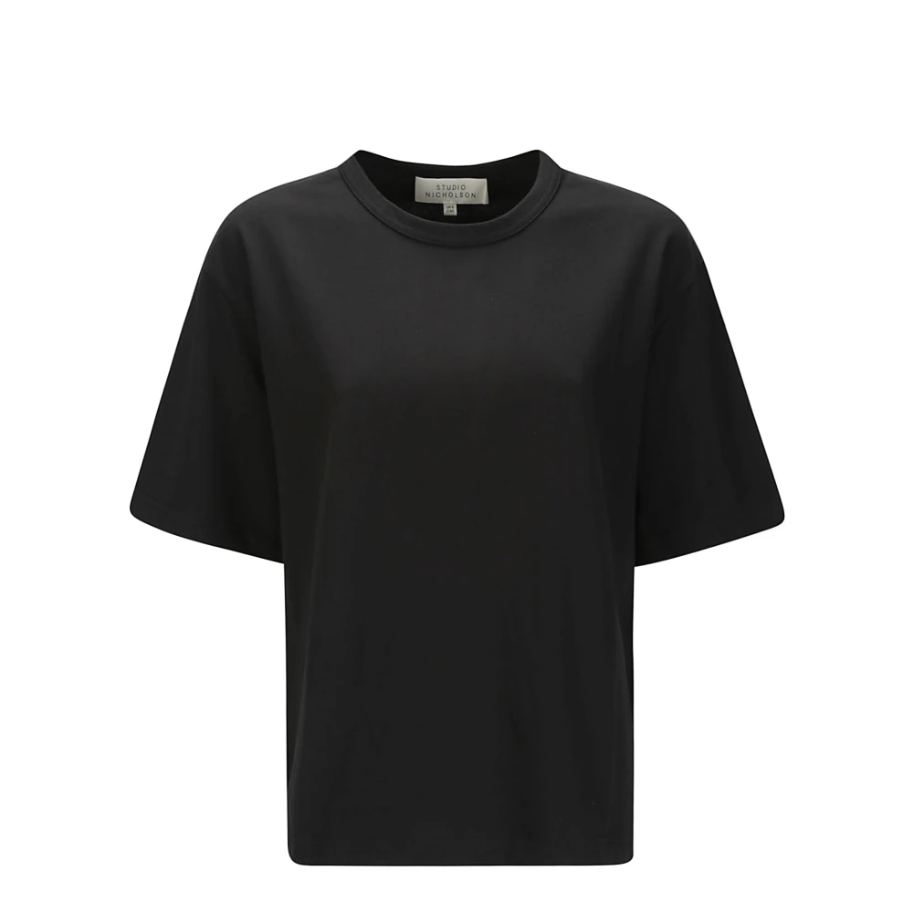 Studio Nicholson Oversized Crew-Neck Cotton T-Shirt Black Dames