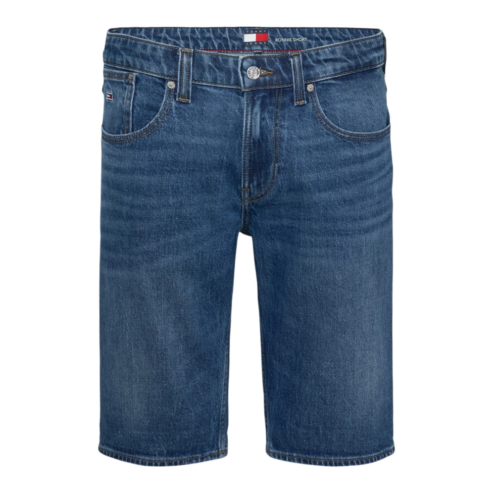 Tommy Jeans Blauwe Katoenmix Rits Shorts Blue Heren