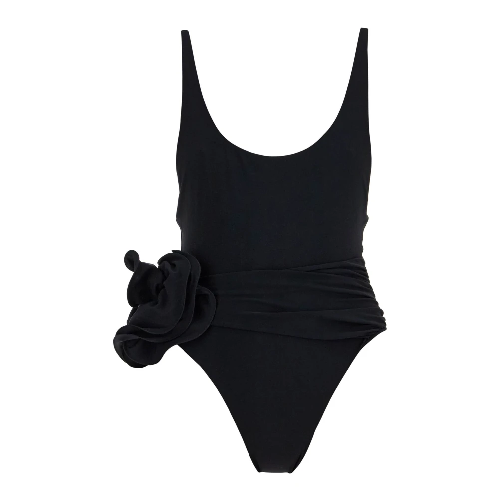 Magda Butrym Badpak met bloemenapplicatie Black Dames