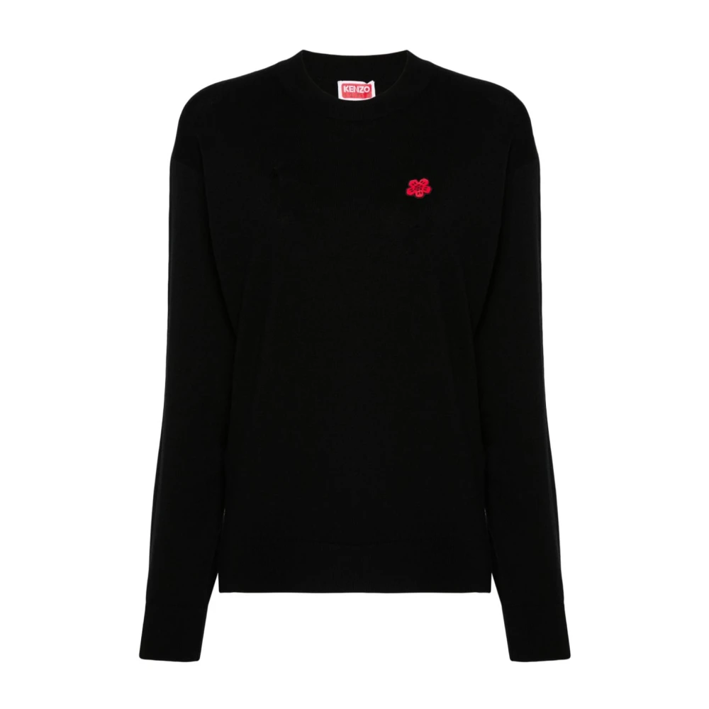 Kenzo Zwarte Bloem Sweater Black Dames