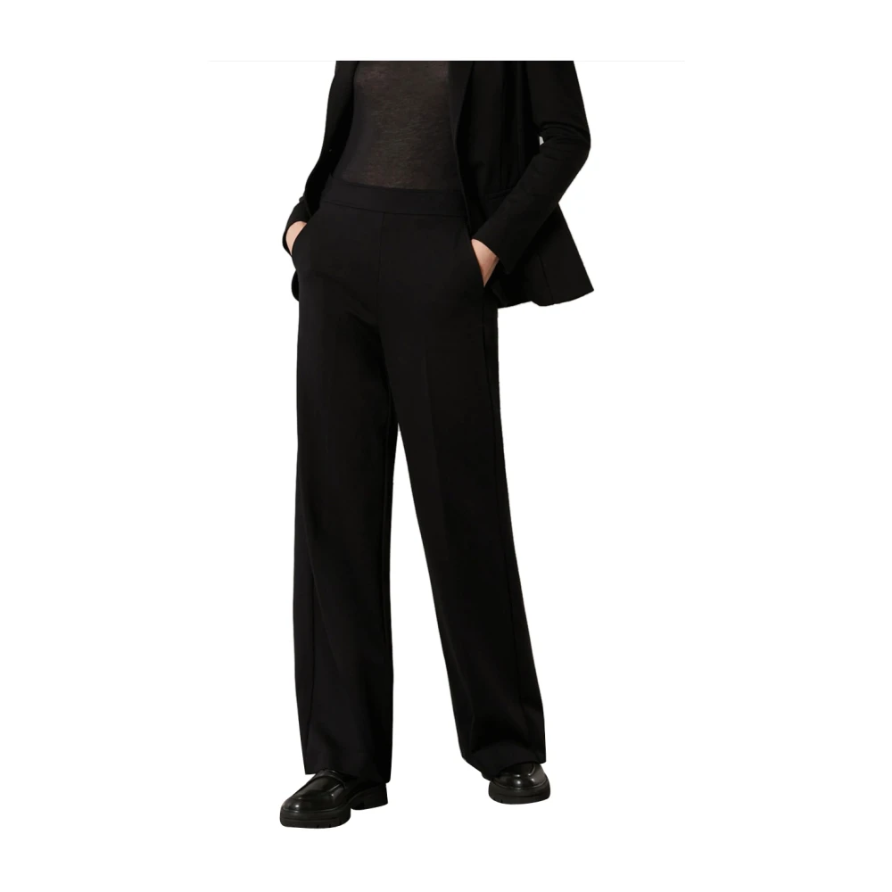 Pennyblack Fluwelen Corduroy Broek met Dubbele Plooien Black Dames