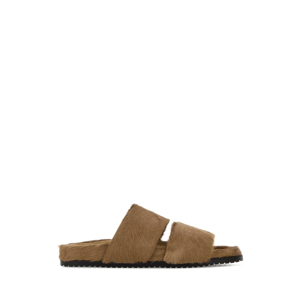 Dolce & Gabbana Men's Brown Casual Fur Sandals - Sliders - 5 Uk - Shoes