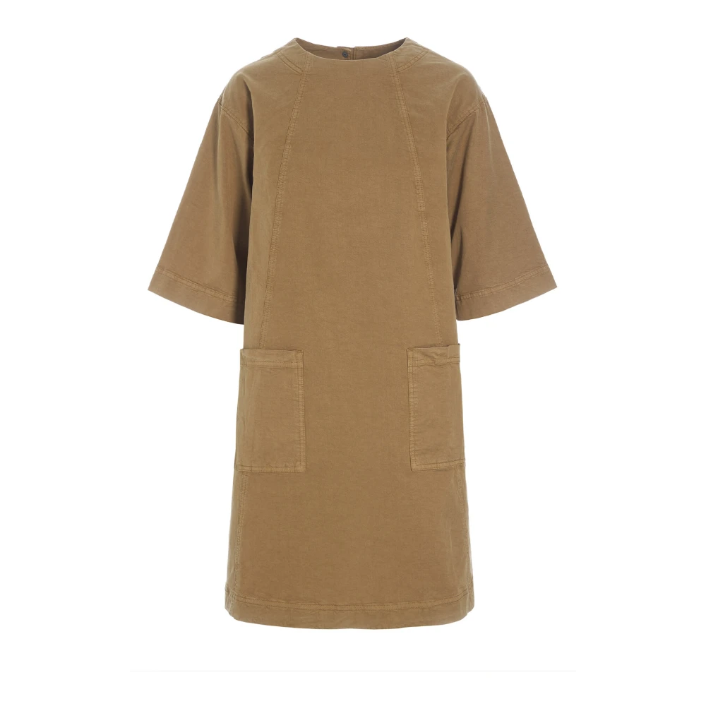Bitte Kai Rand Donker Karamel Oversized Jurk Beige Dames