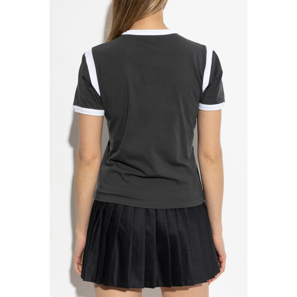 Sporty & Rich Logo T-shirt Gray Dames