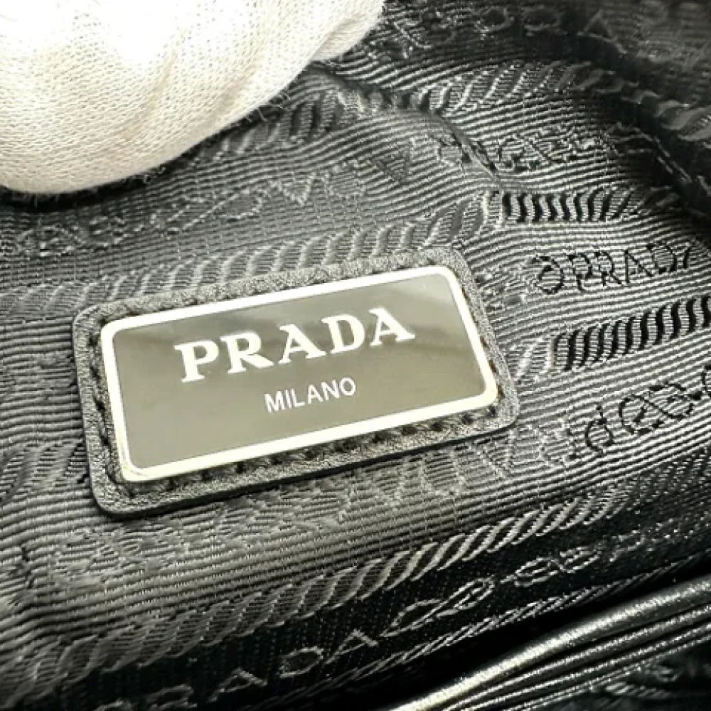 Prada Vintage Pre-owned Leather clutches Black Dames