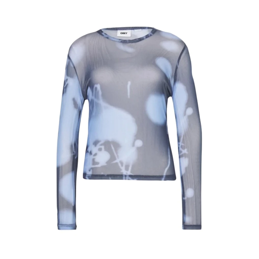 Obey Mesh Longsleeve Shirt Blue Dames