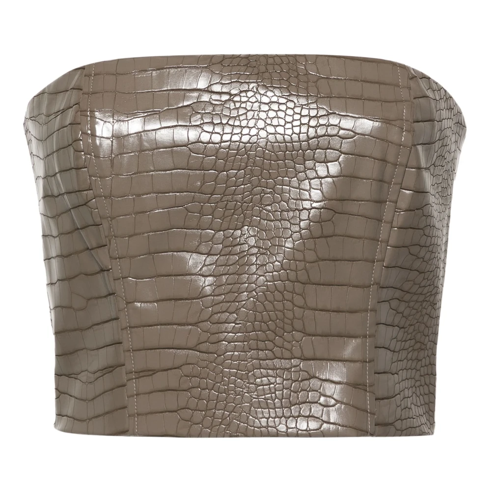 Rotate Birger Christensen Bruine Mouwloze Top met Siliconen Tape Brown Dames