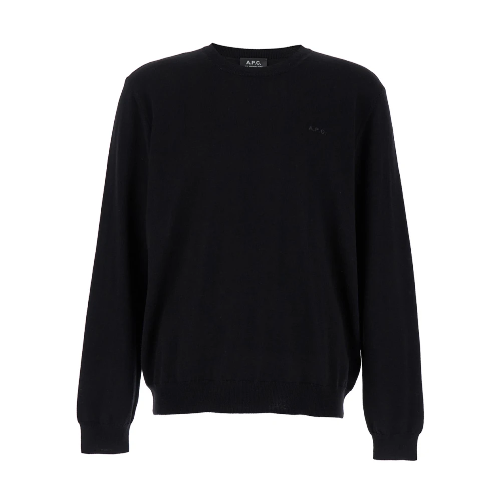 A.p.c. Zwarte Sweater Girocollo Black Heren