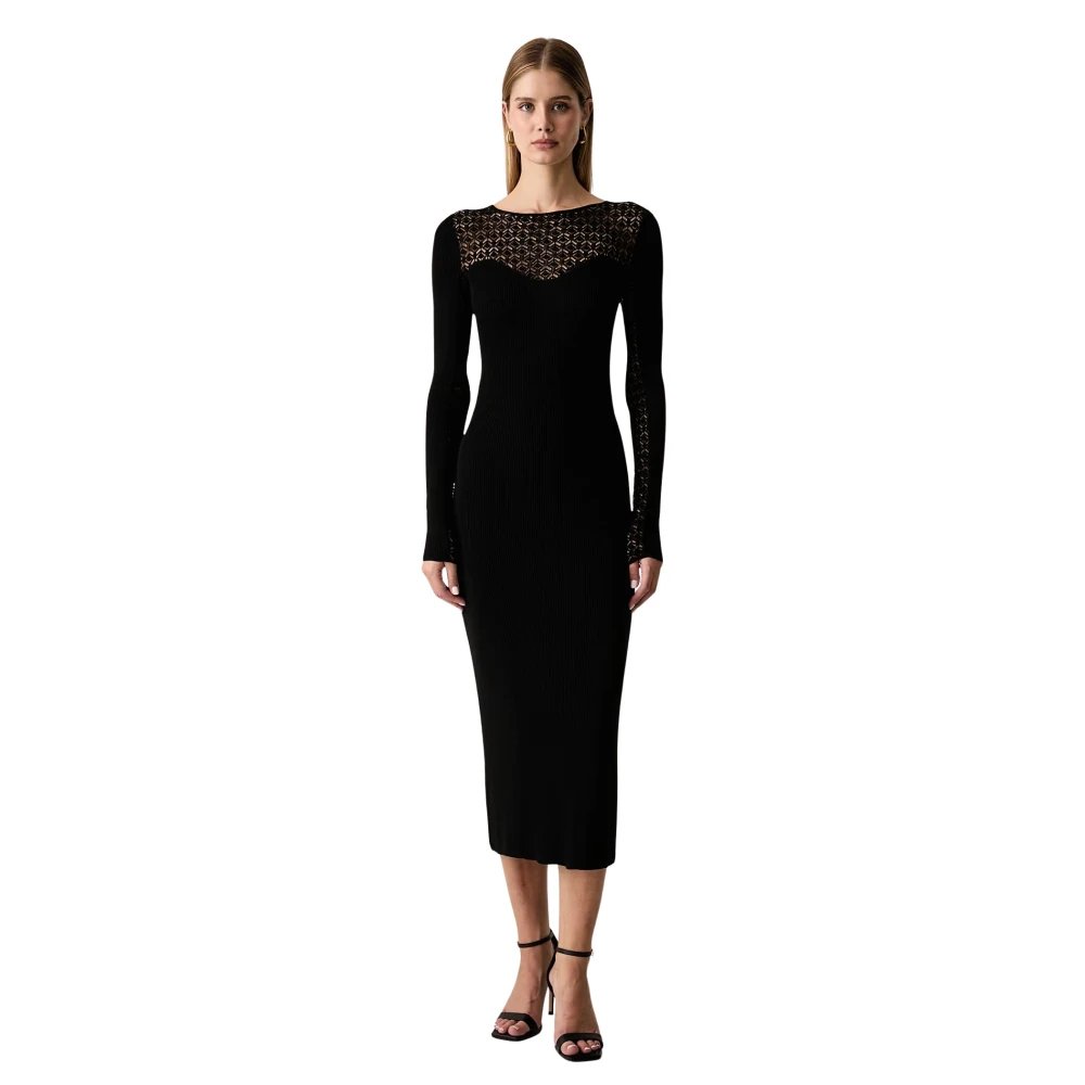 Abito midi in maglia effetto pizzo - Immagine 2