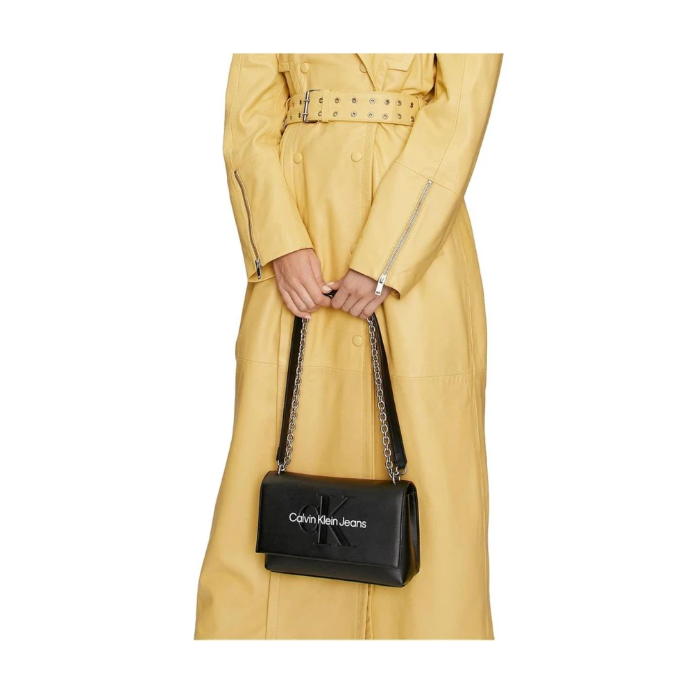 Calvin Klein Jeans Moderne Synthetisch Leren Handtas Black Dames
