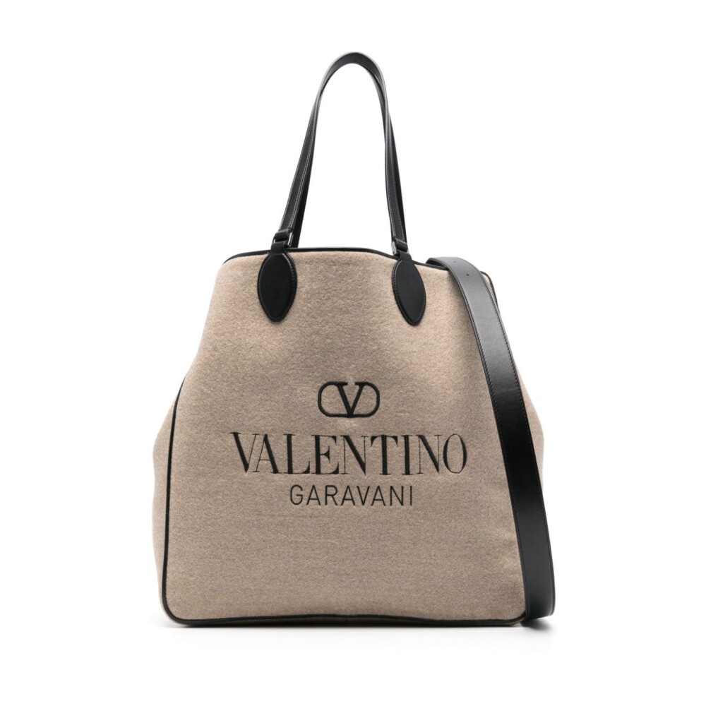 Omkeerbare leren tas met geborduurd logo Valentino Garavani