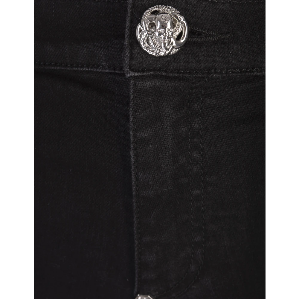 Philipp Plein Zwarte High-Waist Jegging Broek Black Dames