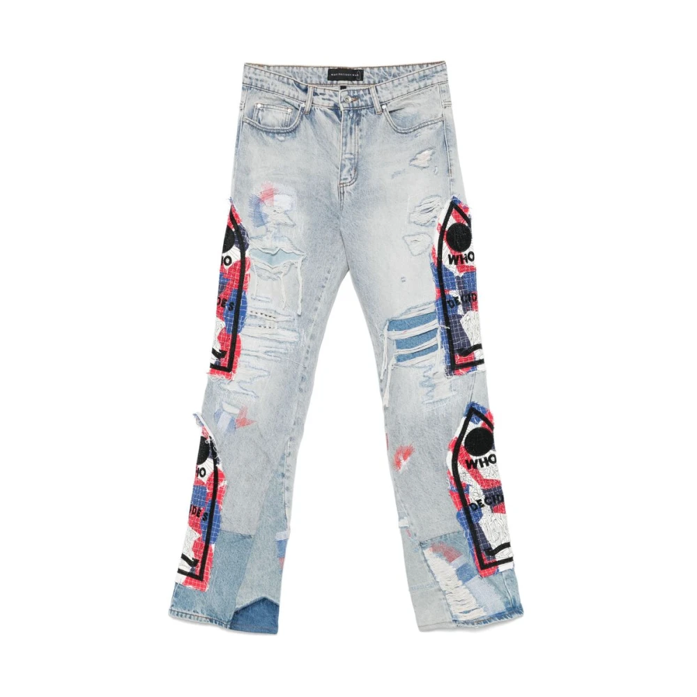 Who Decides War IJsblauwe Bootcut Denim Jeans Blue Heren
