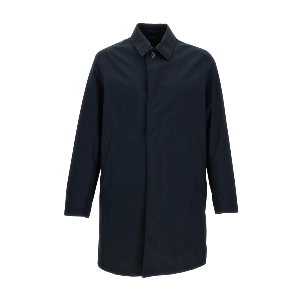 Herno Men's Blue Single-Breasted Coats, Xl, Single-Breasted Coat