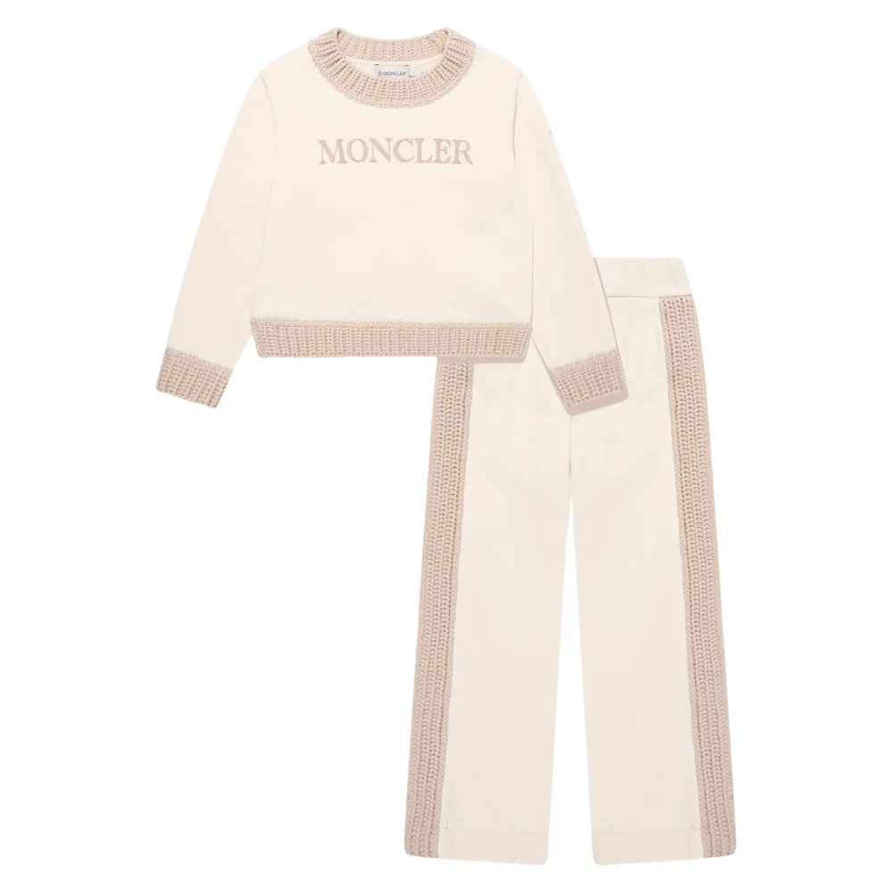 Moncler Women's Ivory Tracksuit With Knitted Trims
