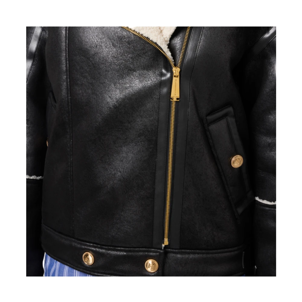 Elisabetta Franchi Zwarte Jassen voor Vrouwen Black Dames
