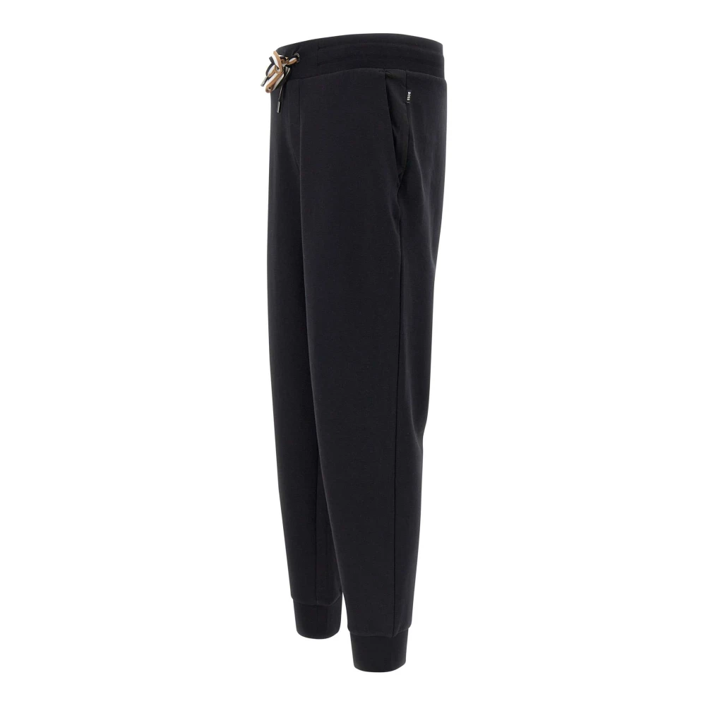 Hugo Boss Zwarte Katoenmix C-Larsen Jogger Broek Black Heren