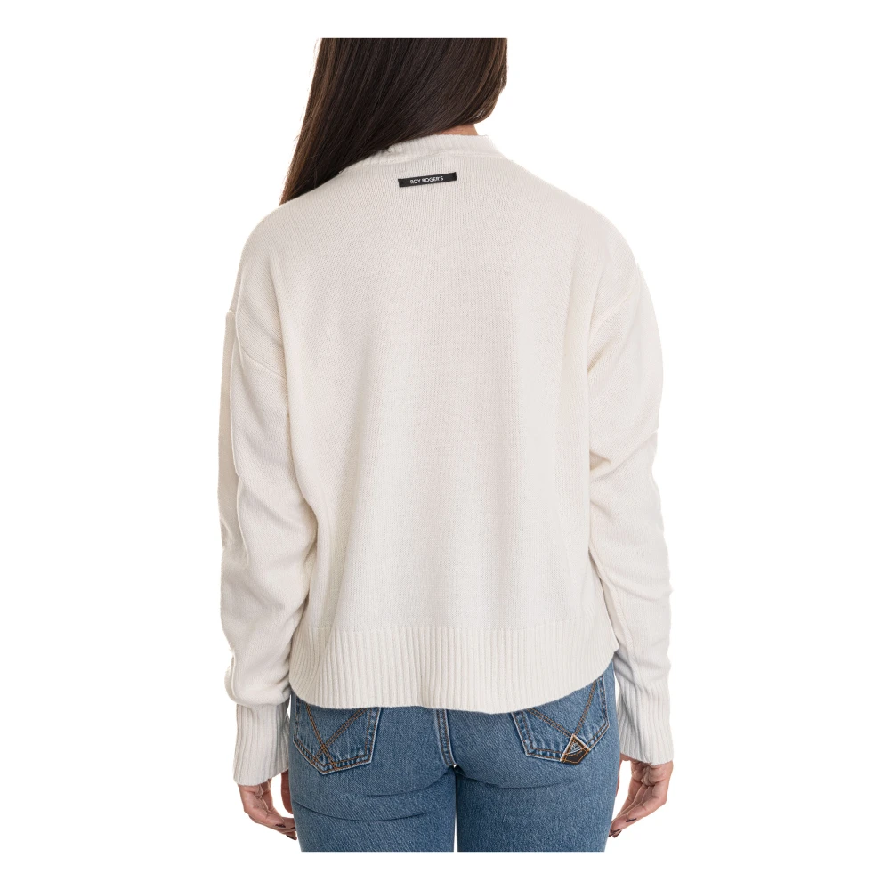 Roy Roger's Korte Pullover van Wolmix Beige Dames
