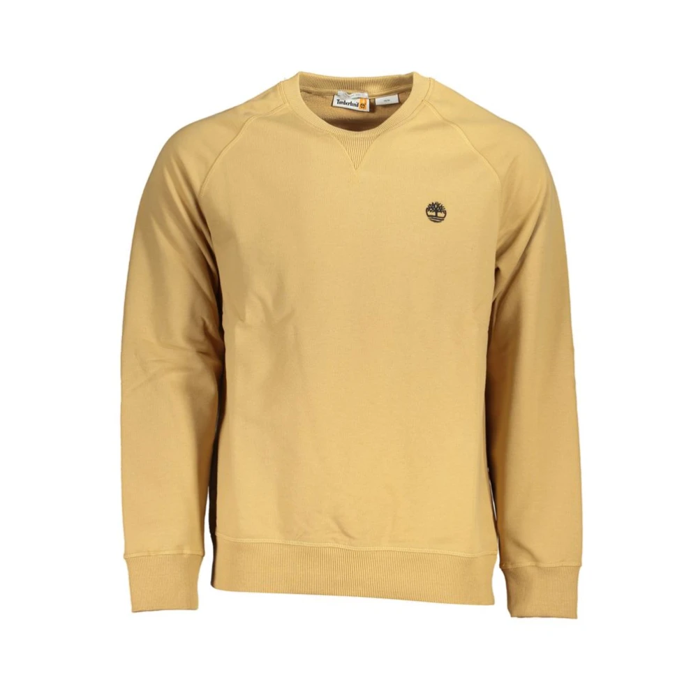 Beige Sweatshirt med brodert rund hals