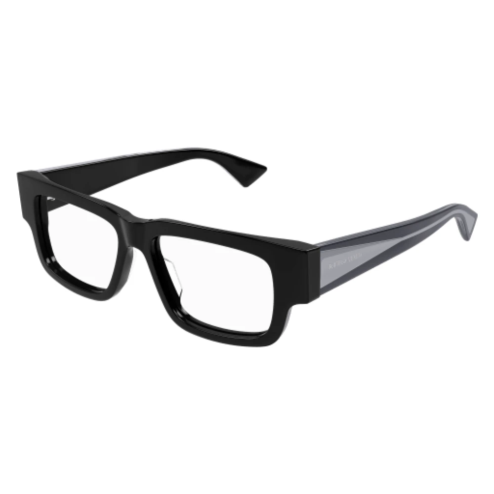 Bottega Veneta Rechthoekige Zwarte Bril Dappere Stijl Black Unisex