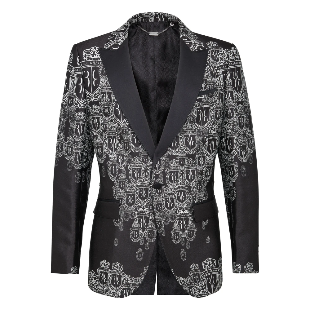 Billionaire Herr Svart Jackor L, Bomull, Blazer Crest