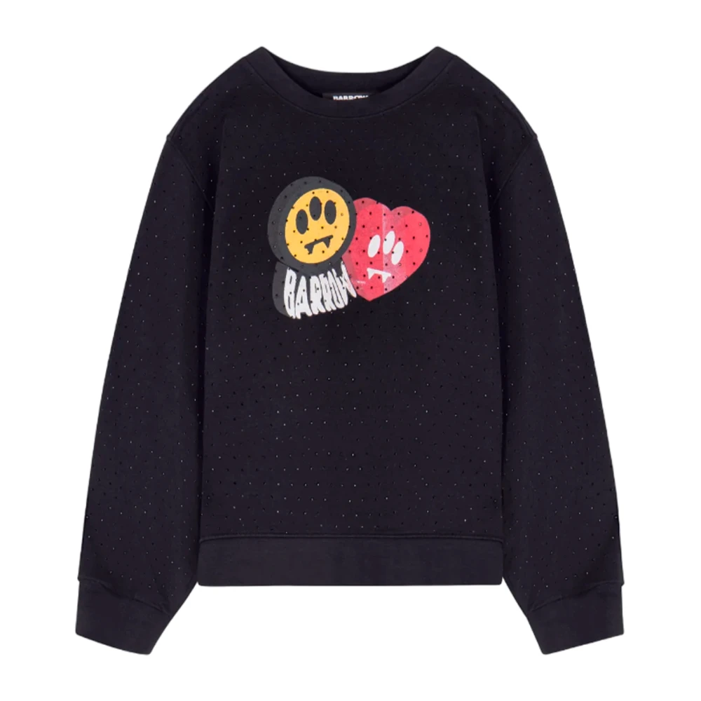 Barrow Vintage Print Sweatshirt met Strass Black Dames